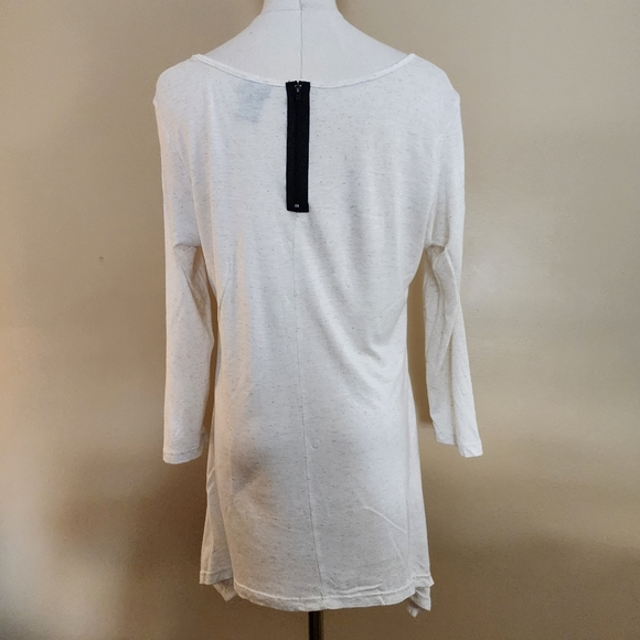 Ivory/Black Hamsa Eye Tunic Top, Women's M - Picture 8 of 11
